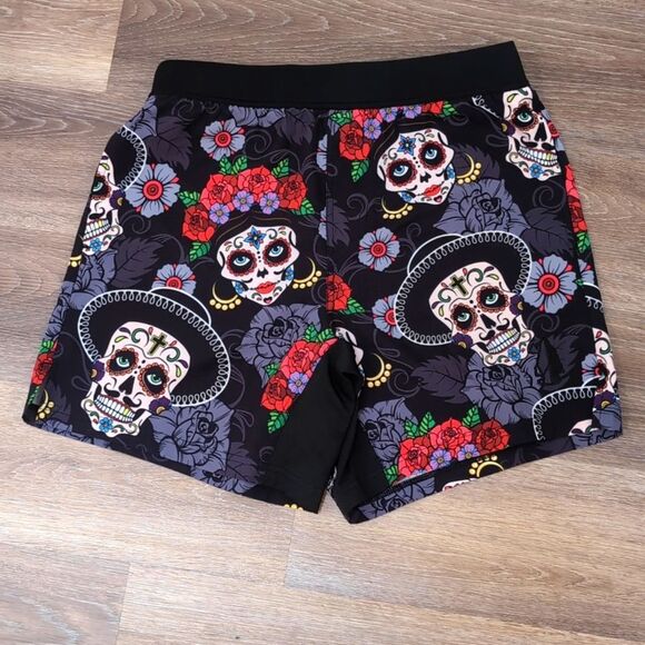 Tachuntfish THF Athletic Shorts Dia De Los Muertos Skull Pattern Men’s M - Picture 1 of 10